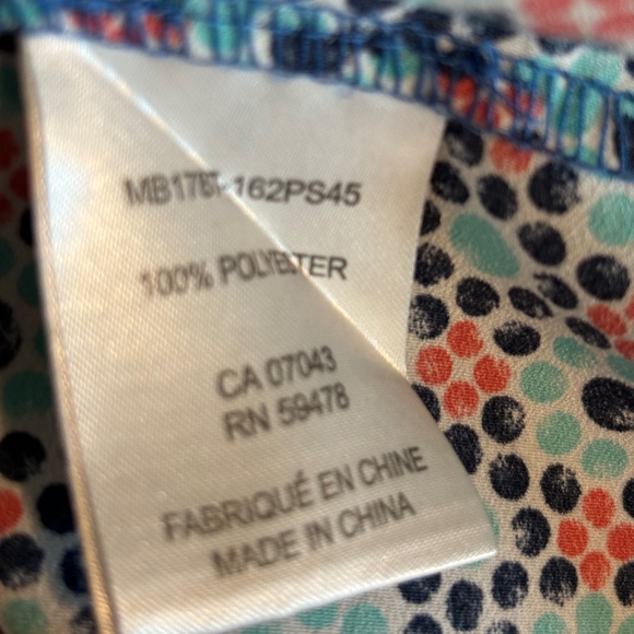 Artisan Ny Blue Red Geometric Abstract Modern Print Top Women's Size Ext… - Picture 12 of 13